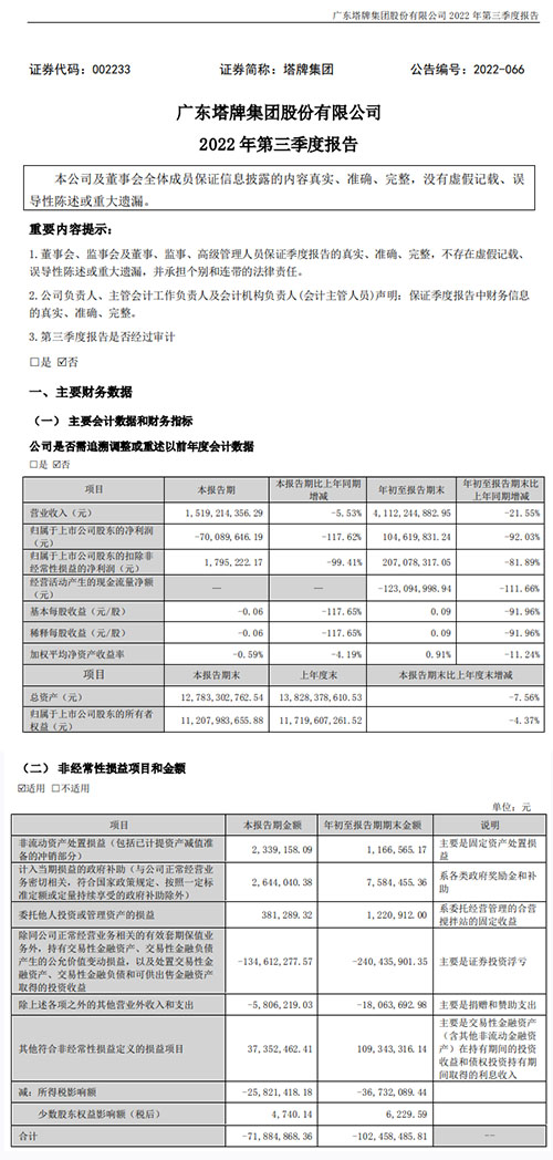 第三季度報告