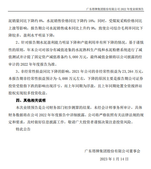 2022年業(yè)績(jī)預(yù)告